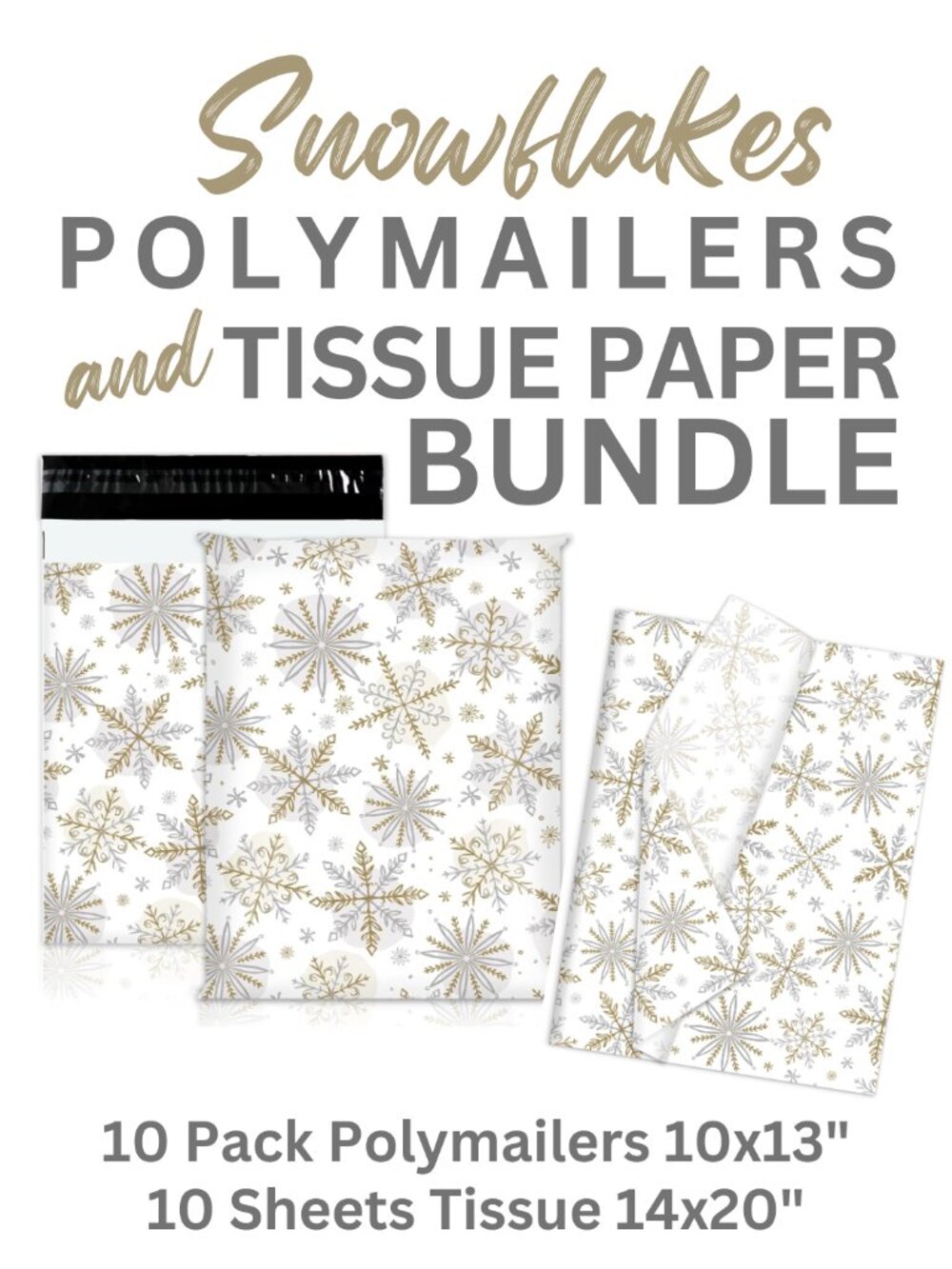 Snowflake Bundle Polymailers & Tissue Paper